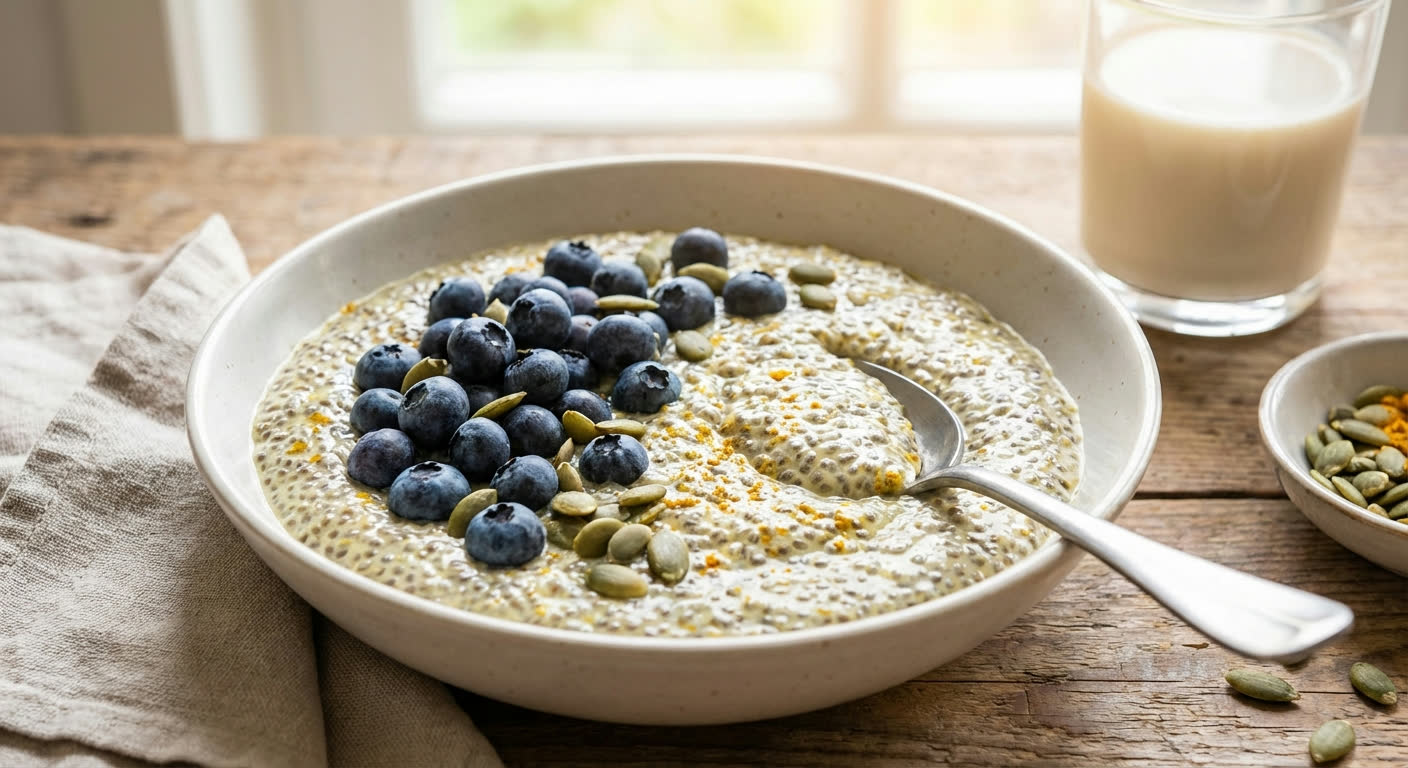 Chia Pudding met Blauwe Bessen