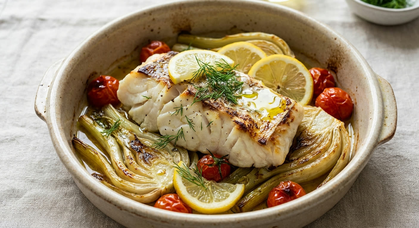 Witvis uit de Oven met Venkel