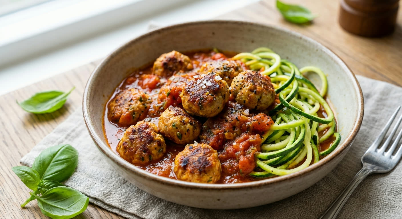 Kipgehaktballetjes met Courgetti