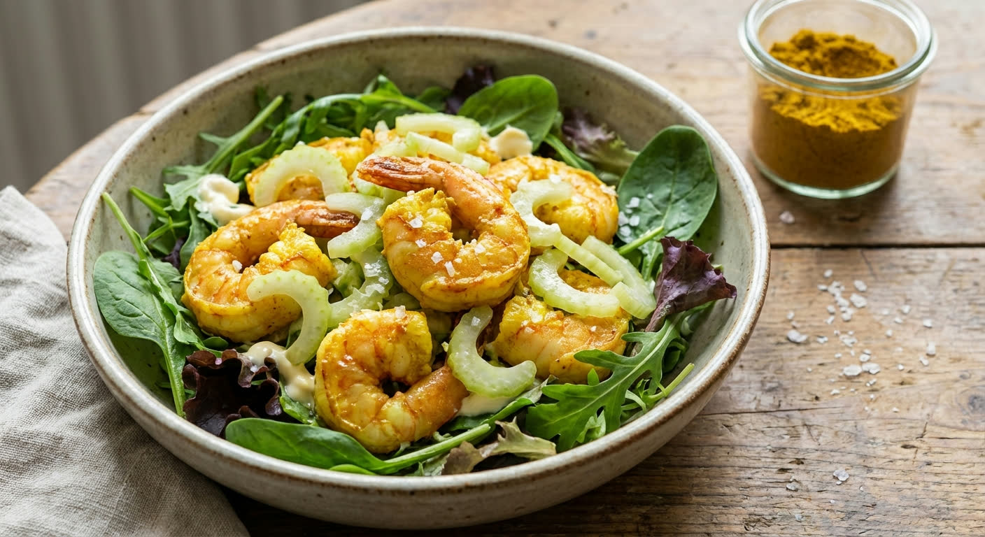 Garnalen Curry Salade