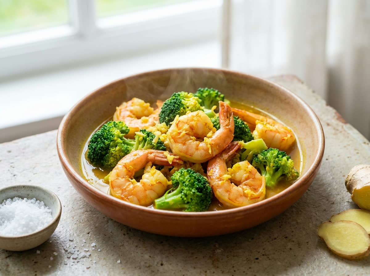Garnalen met Broccoli en Gember