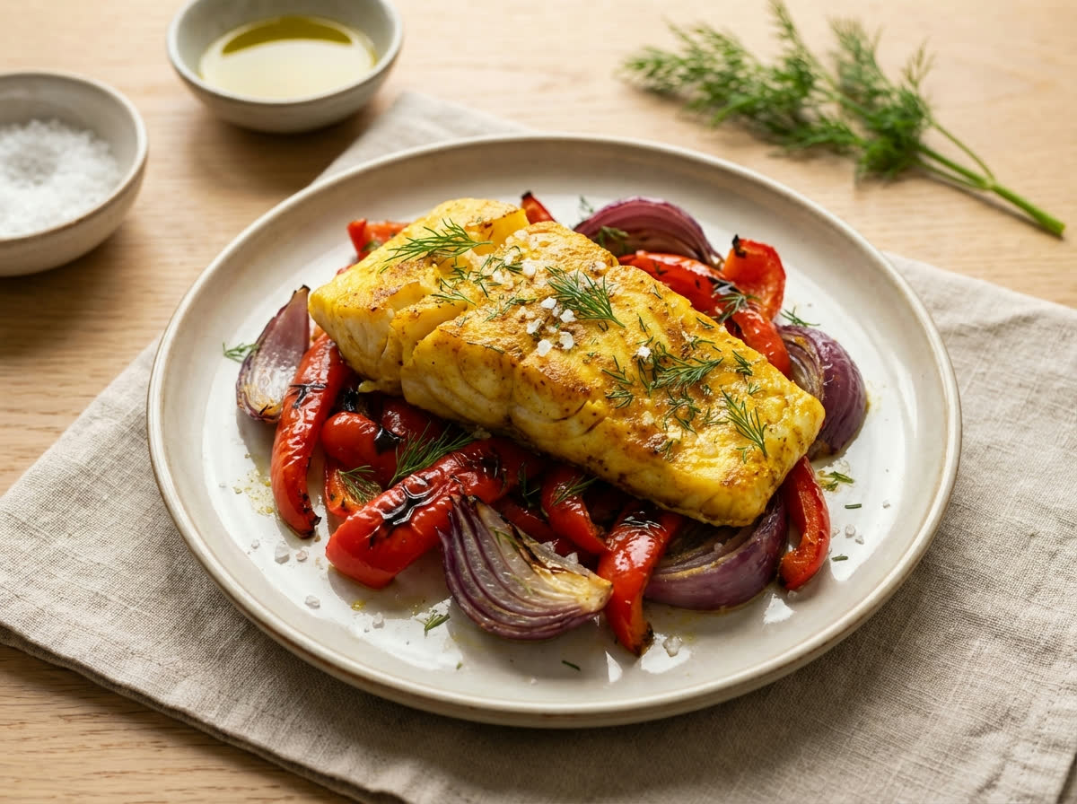 Kabeljauw met Geroosterde Paprika