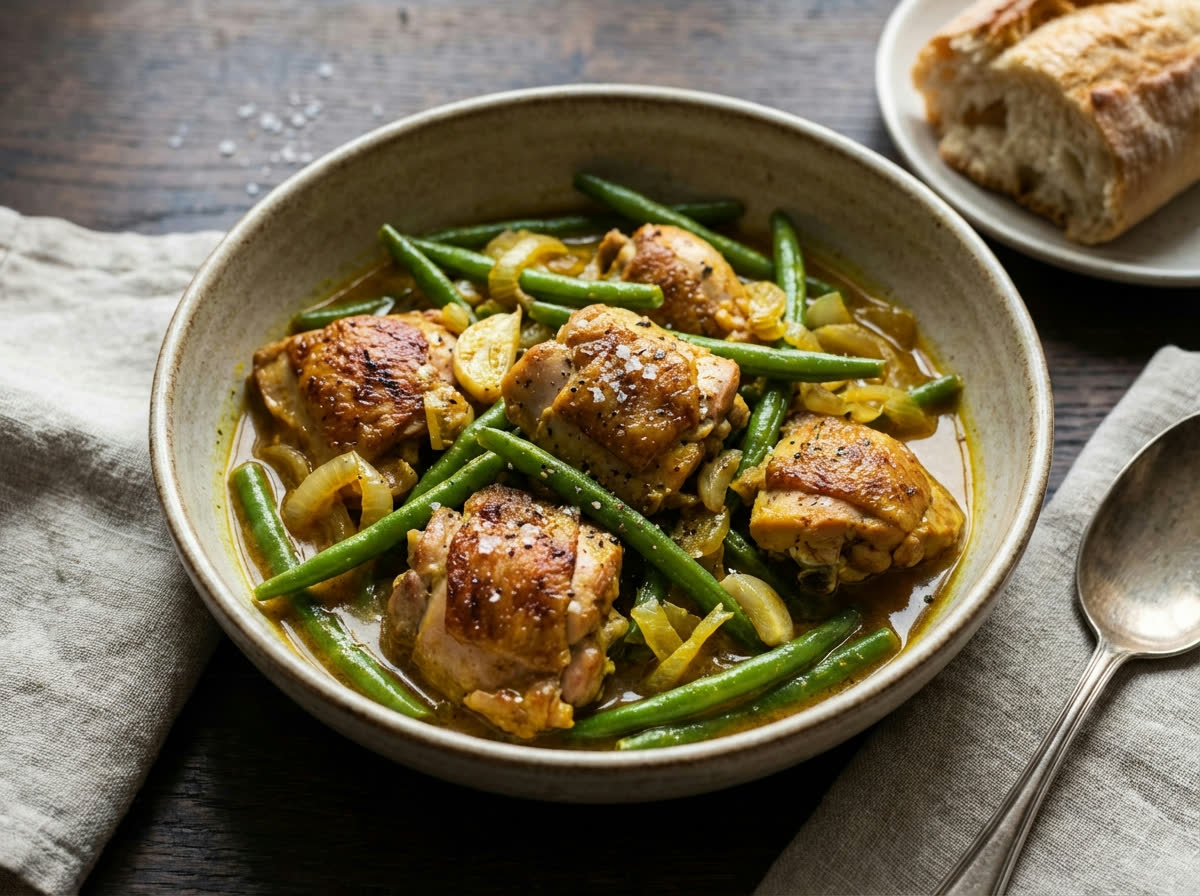 Kipstoverij met Sperziebonen