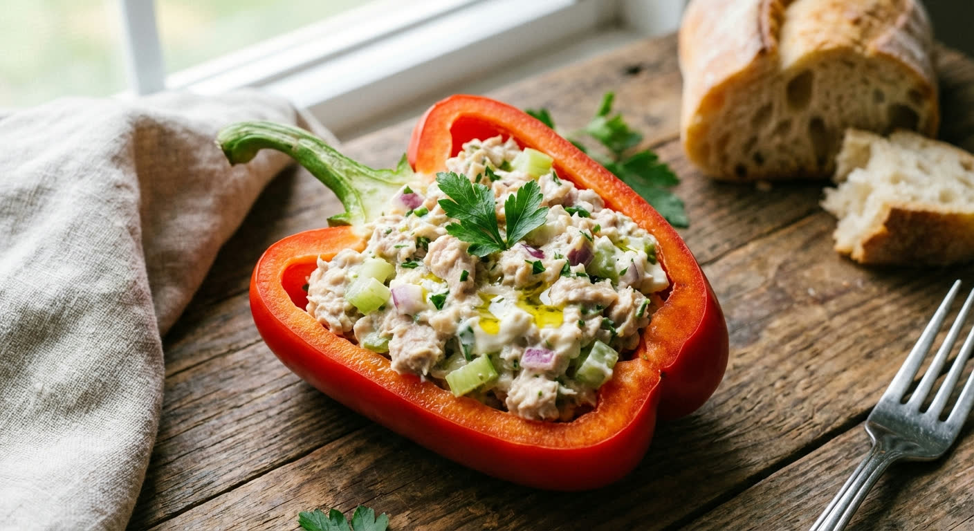 Tonijnsalade in Paprika