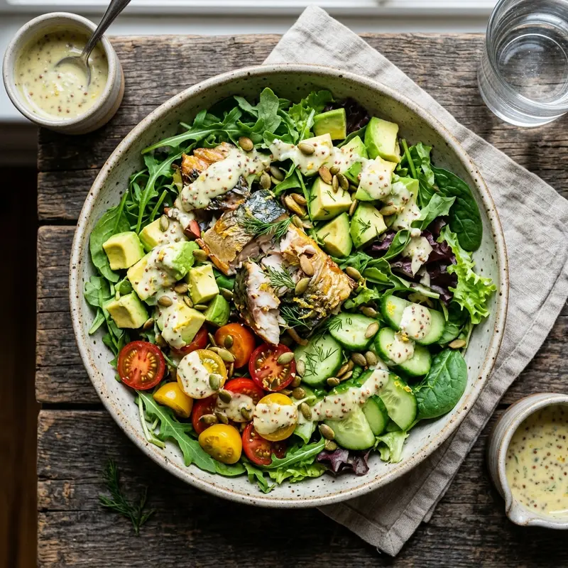 Salade met Gerookte Makreel en Avocado