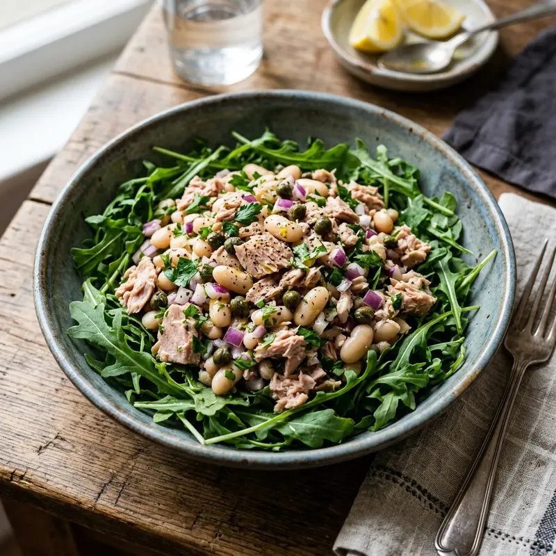 Tonijnsalade met Witte Bonen en Kappertjes