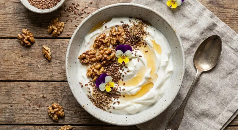 Griekse Yoghurt met Lijnzaad en Walnoten