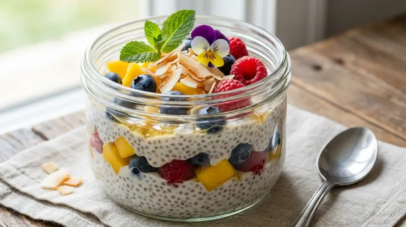 Chia pudding met kokosmelk