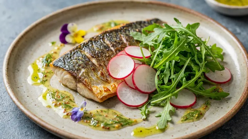 Makreel met radijs en rucola