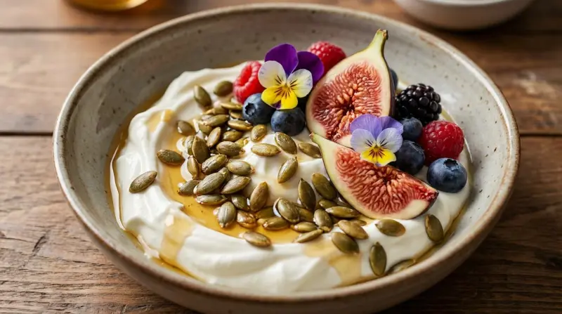 Greek yoghurt with pumpkin seeds