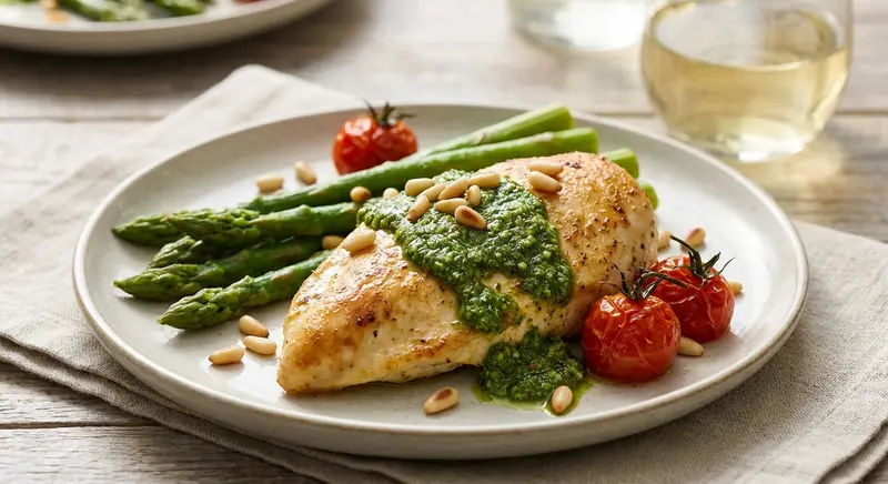 Kipfilet met Pesto en Asperges