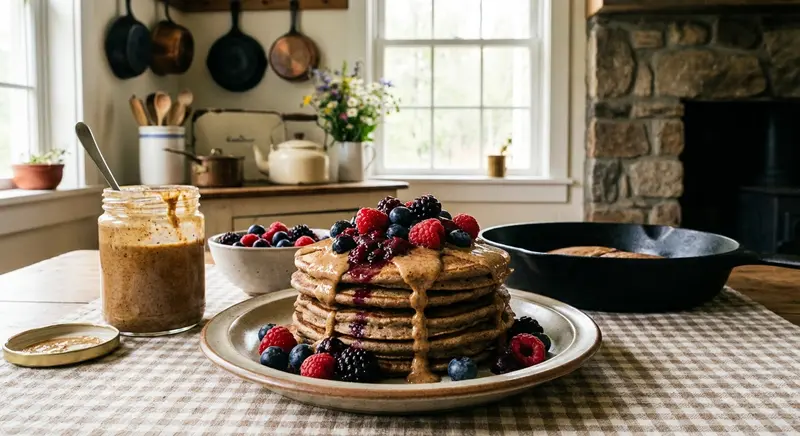 Boekweitpannenkoekjes met Bosvruchtencompote