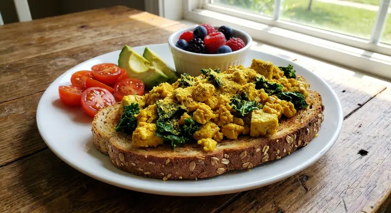 Scrambled Tofu met Kurkuma en Boerenkool
