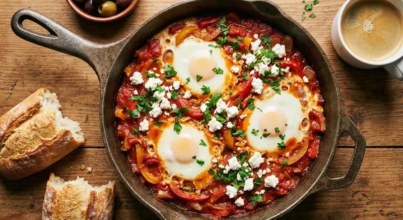 Shakshuka met Pittige Tomatensaus en Feta