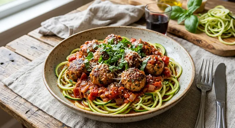 Kalkoengehaktballetjes met Courgetti