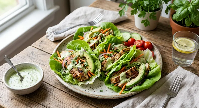 Kip-Avocado Wraps in Slabladeren