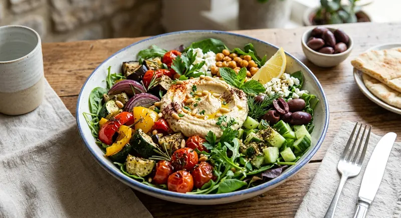 Geroosterde Groentesalade met Hummus