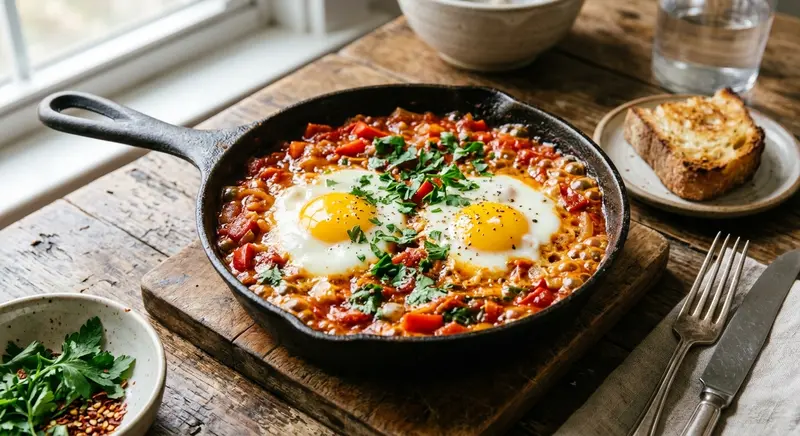 Shakshuka met Paprika en Ui