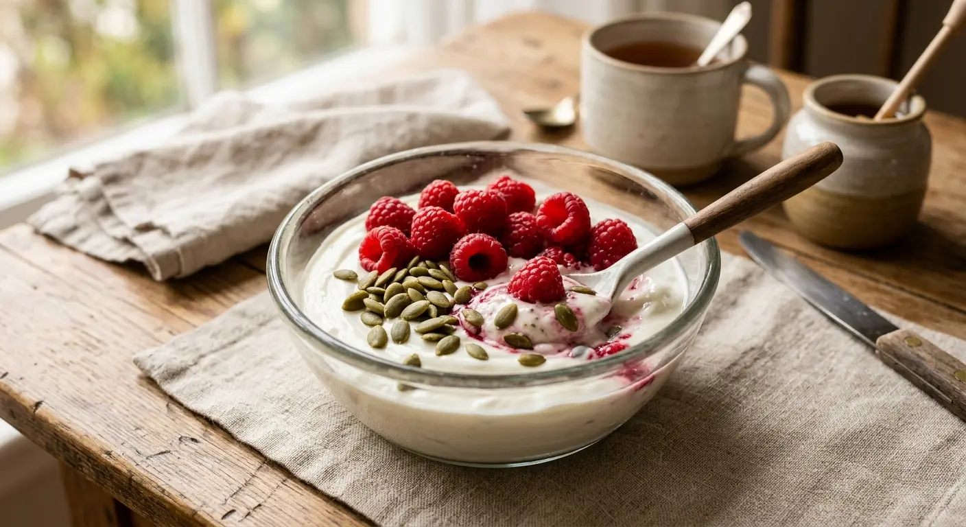Griekse yoghurt met pompoenpitten