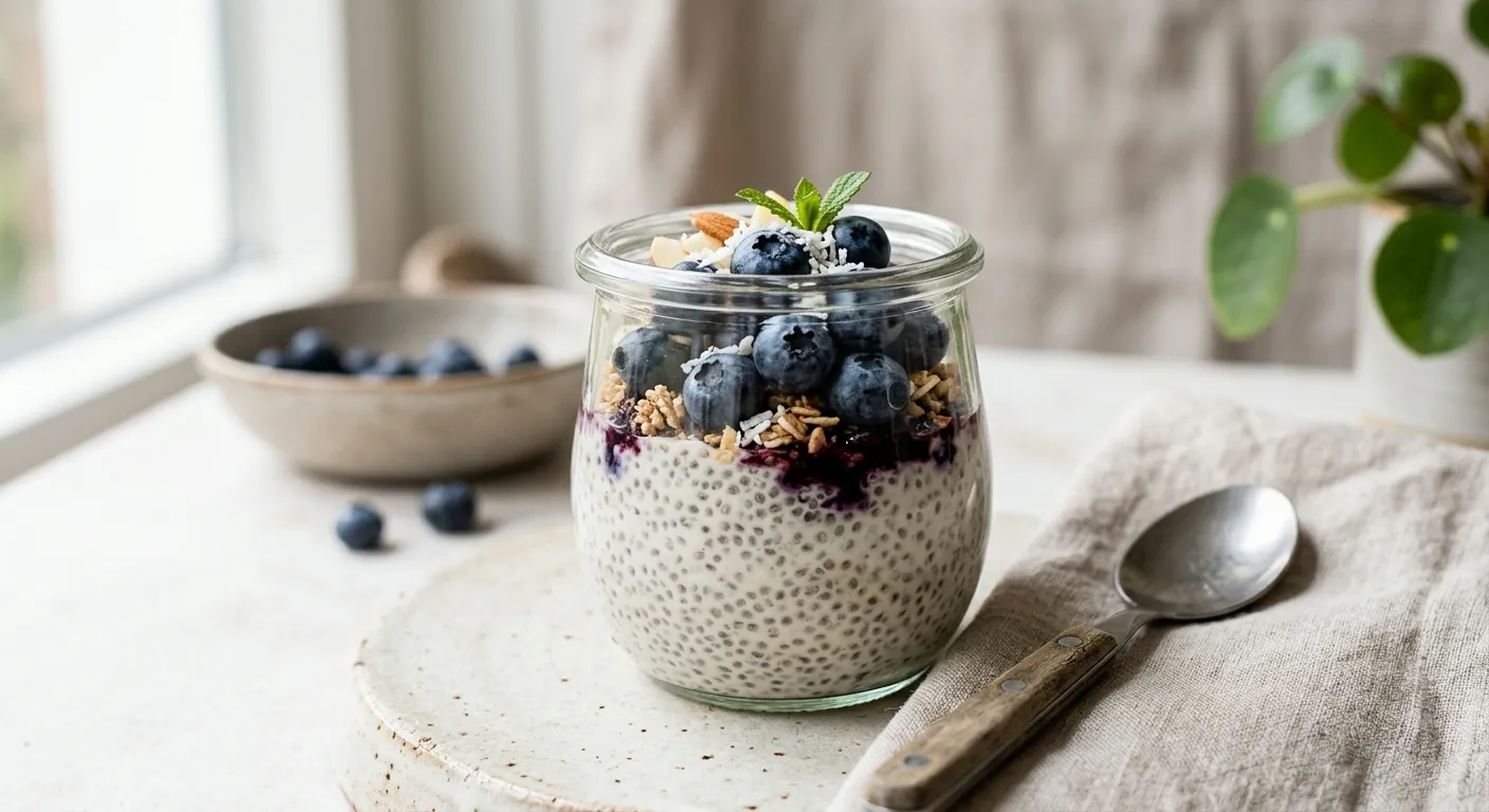 Chia-Pudding met Blauwe Bessen