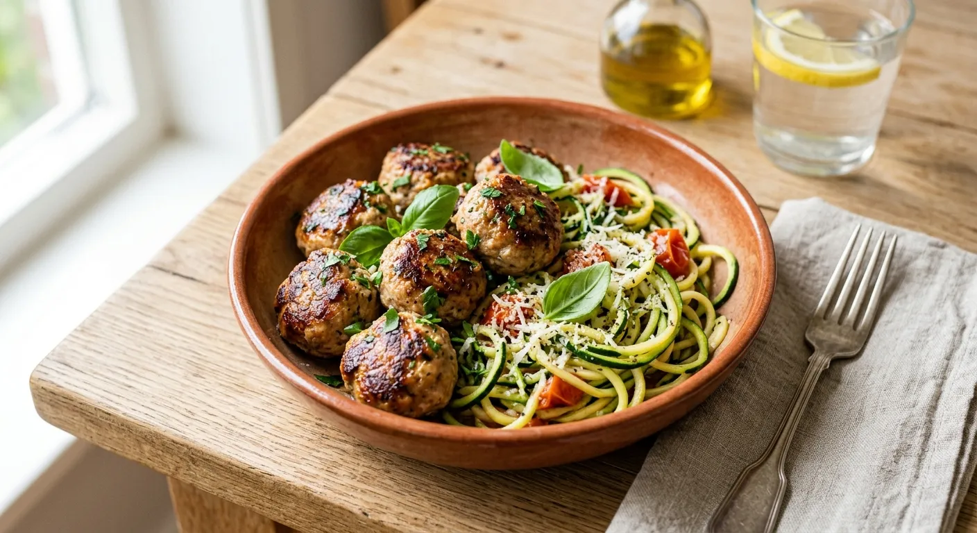 Kipgehaktballen met Courgetti