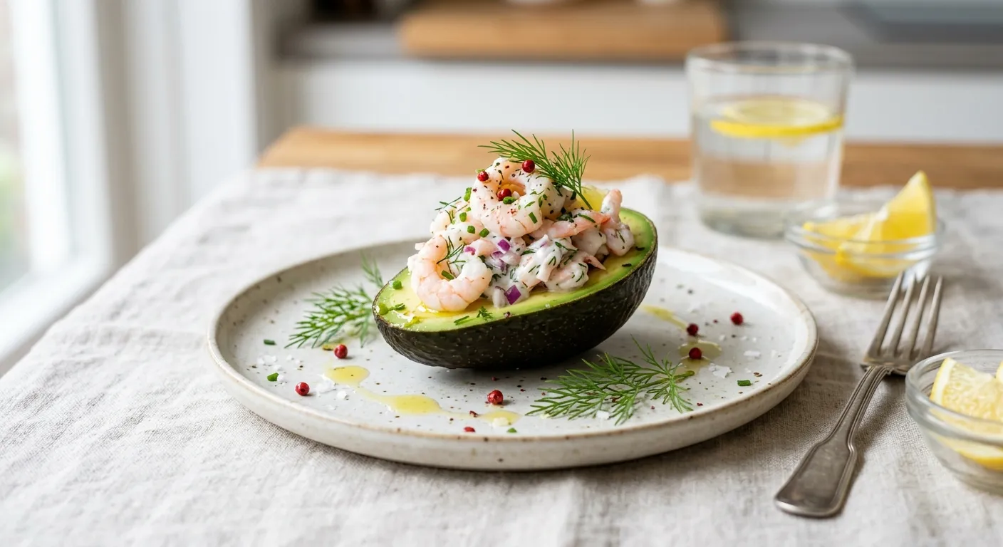 Avocado gevuld met Garnalen