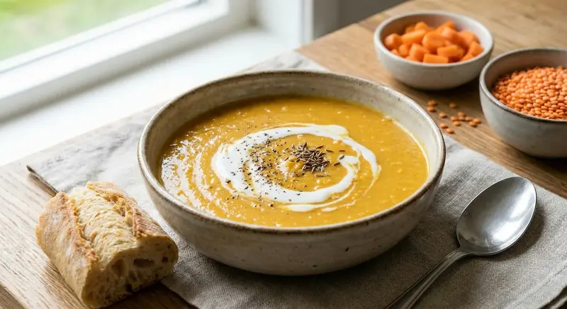 Linzen-Kikkererwten Curry met Spinazie