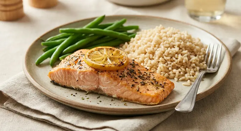 Wilde Zalm op Cederplank met Dille en Groene Asperges