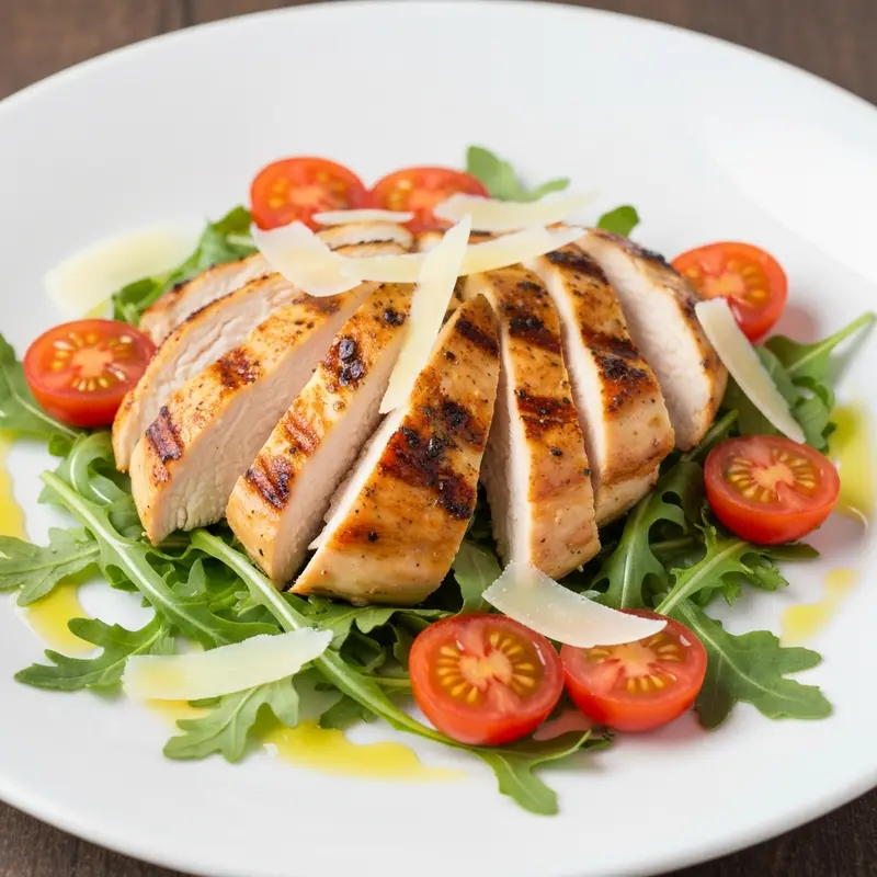 Gegrilde Kip met Rucola en Kerstomaatjes