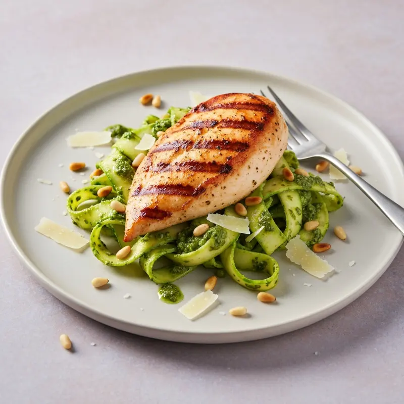 Kipfilet met Courgettereepjes en Pesto