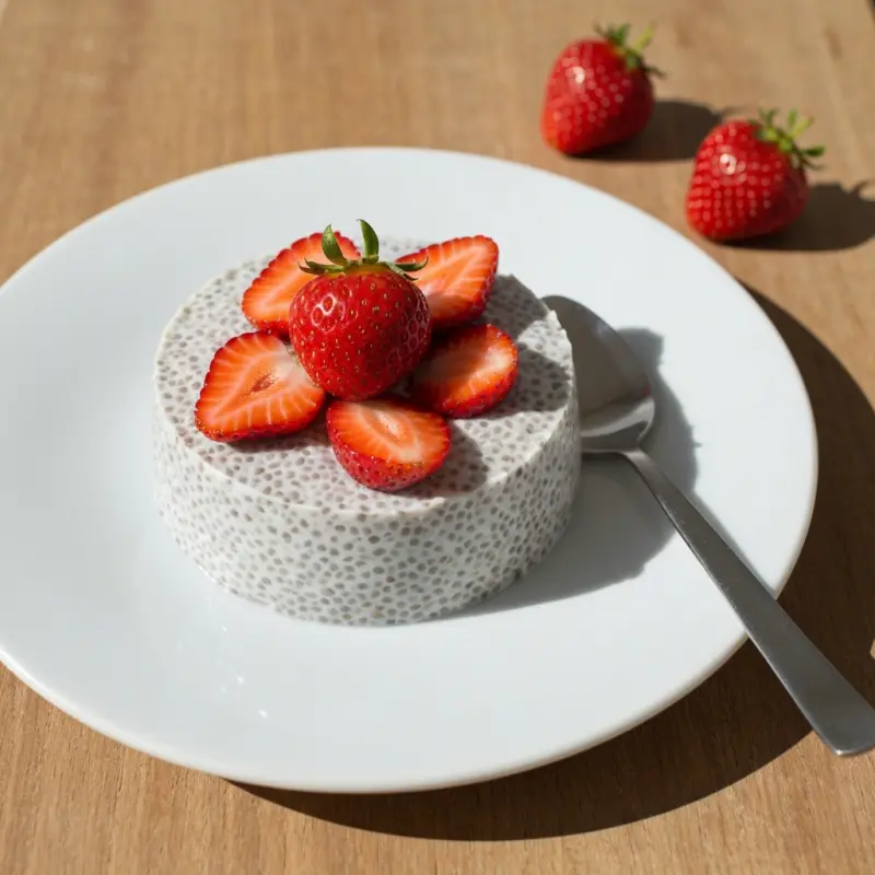 Kokos-chia pudding met Hollandse aardbeien