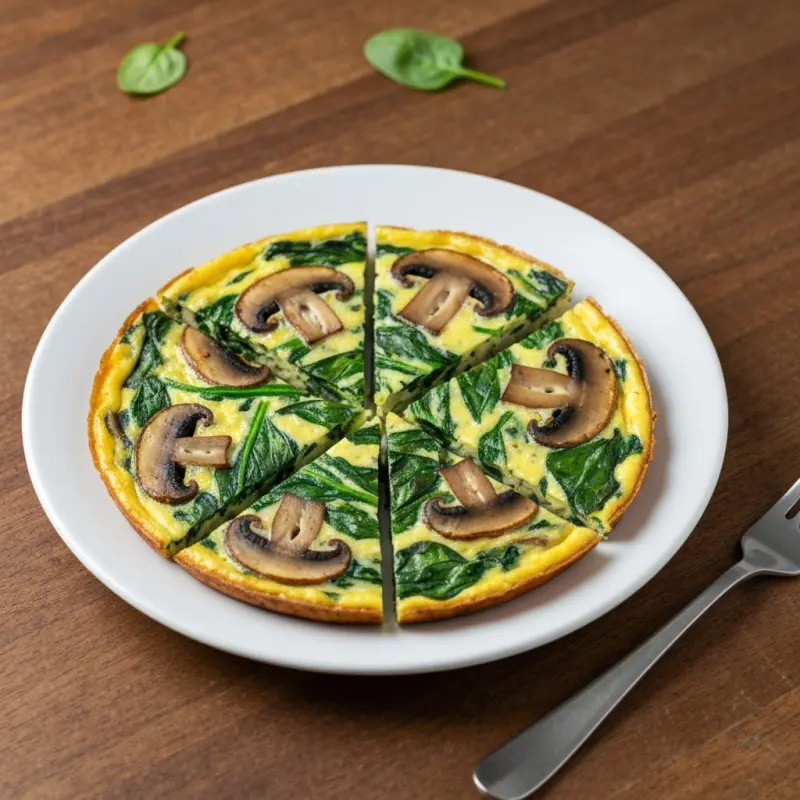 Spinazie-champignon frittata