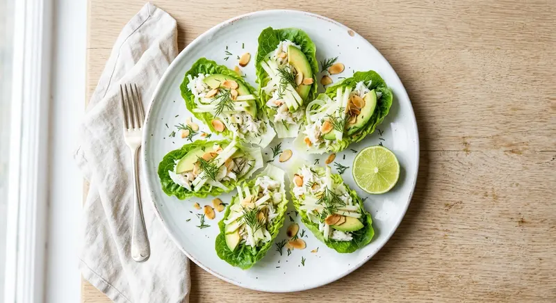 Krabsalade met venkel, appel en limoenmayonaise