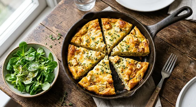 Frittata van knolselderij met tijm en oude kaas